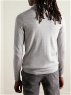 Incotex - Slim-Fit Virgin Wool Half-Zip Sweater - Gray