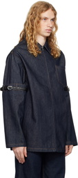 Coperni Navy Raw Hybrid Denim Overshirt