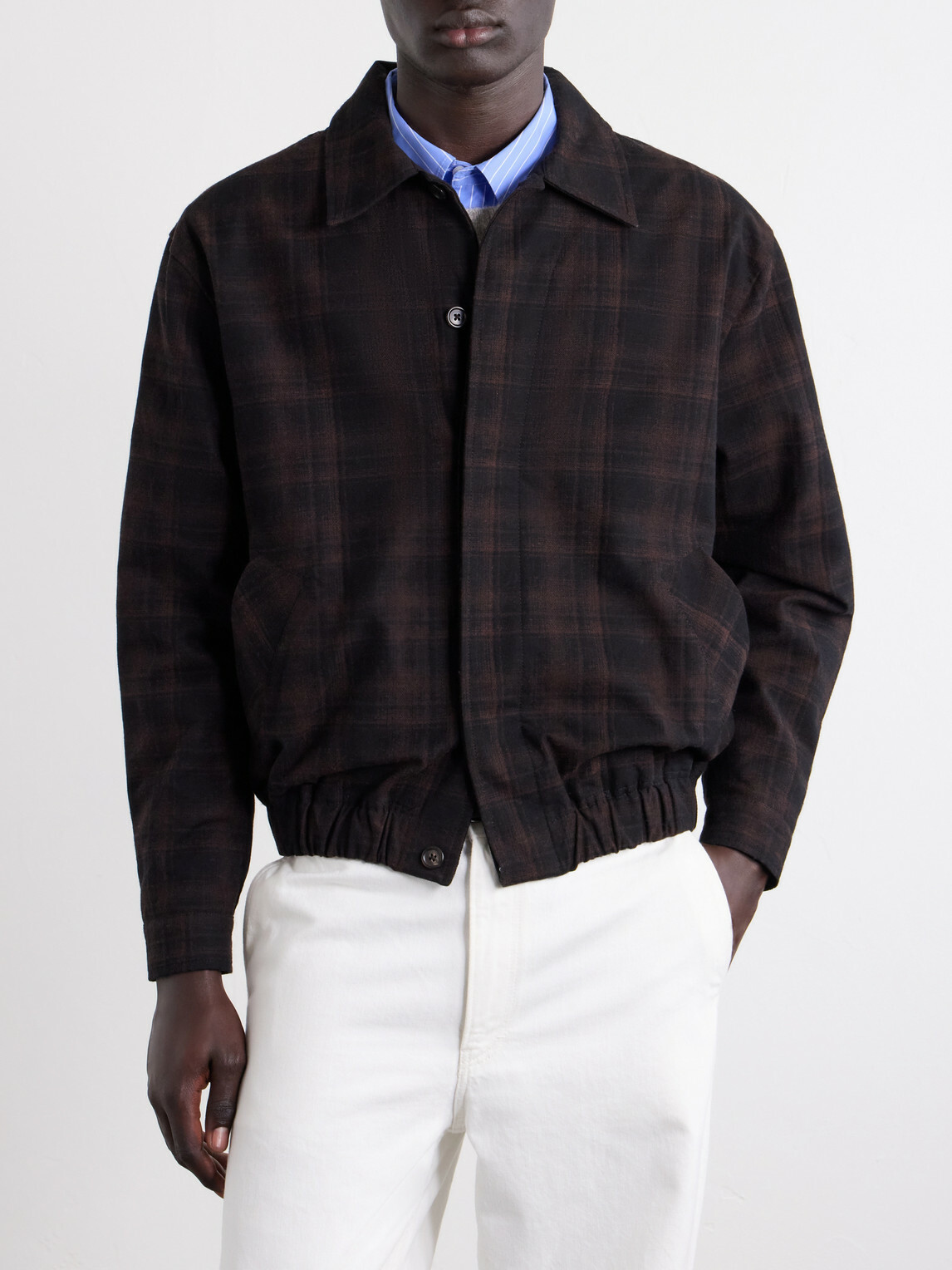Jeanerica - Jean Brown Checked Cotton and Wool-Blend Jacket - Brown