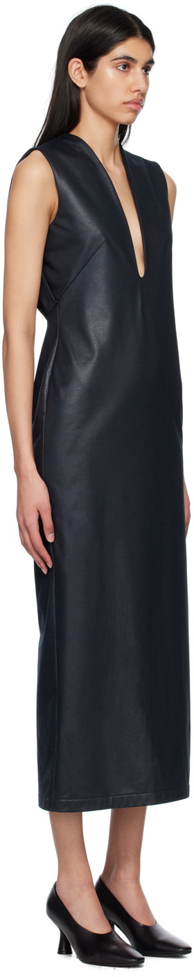 Mame Kurogouchi Black Plunging Midi Dress