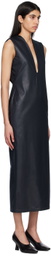 Mame Kurogouchi Black Plunging Midi Dress