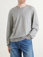 The Elder Statesman - Libeccio Wool, Silk and Linen-Blend Sweater - Gray