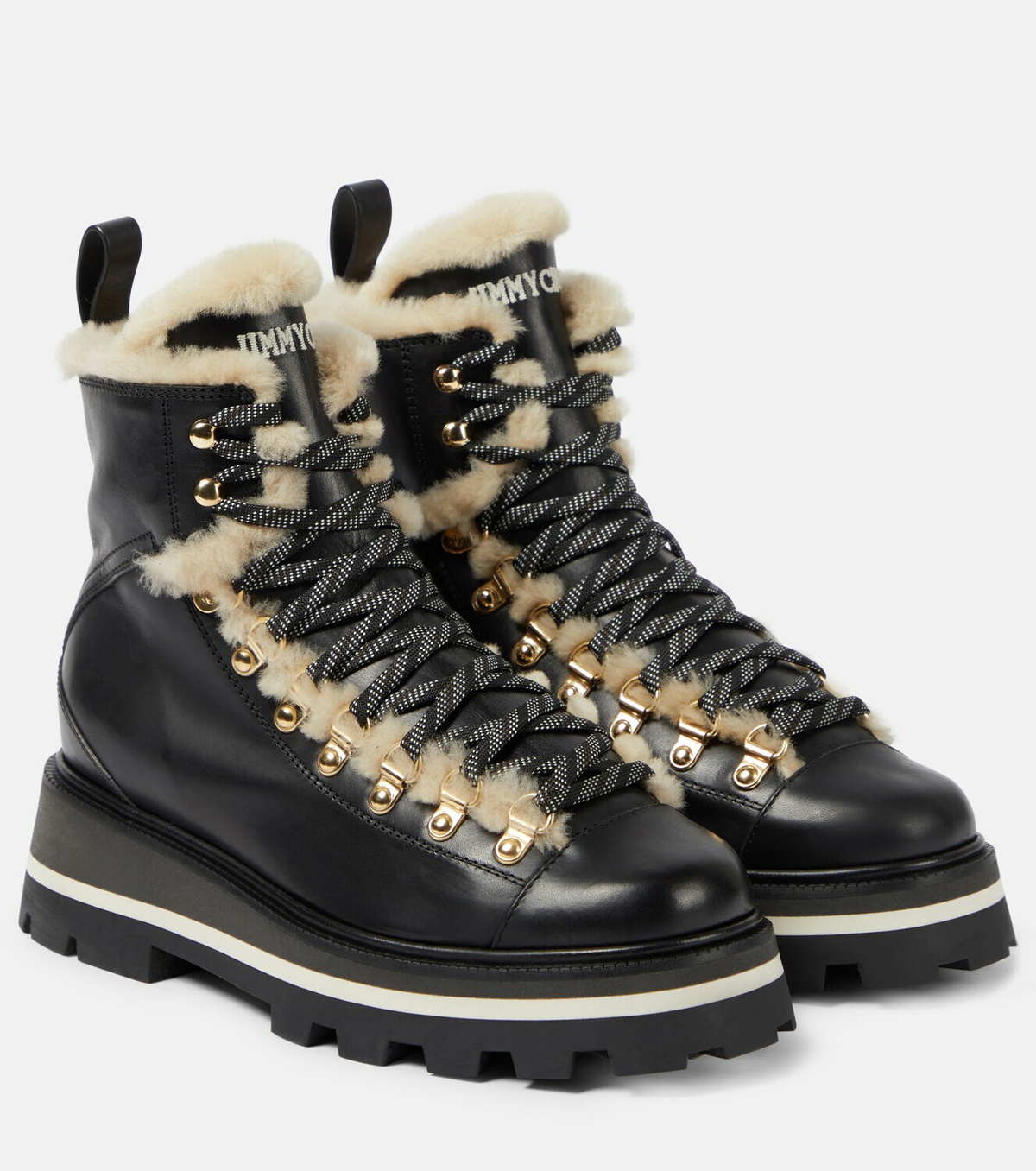 Jimmy Choo Men’s Shearling Combat boots Embrace cosy winter style with the ESHE hiking-style boots  main image 3