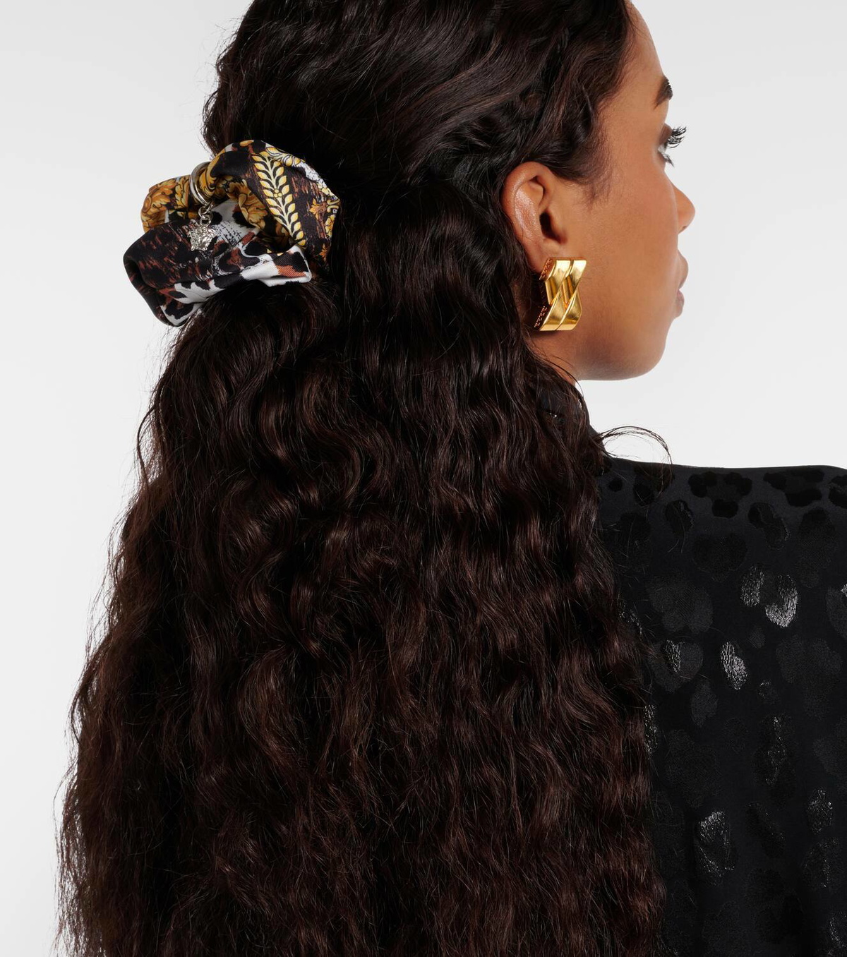 Versace Wild Barocco twill scrunchie