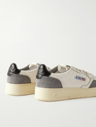 Autry - Medalist Suede-Trimmed Leather Sneakers - Neutrals