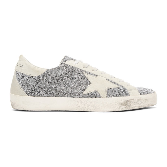 Photo: Golden Goose Silver Limited Edition Crystal Galaxy Superstar Sneakers