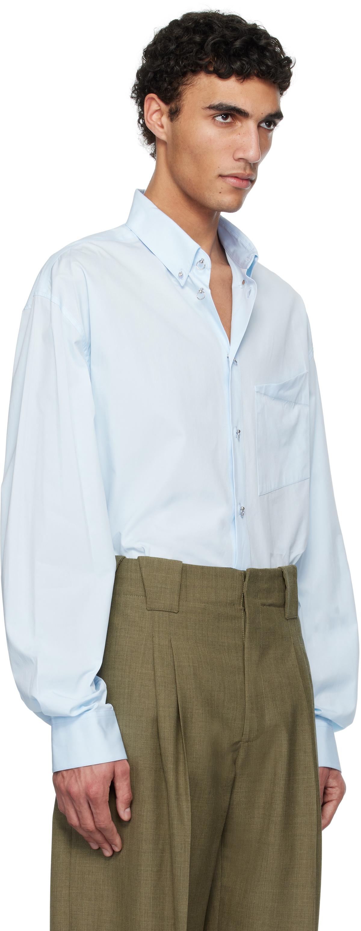 Mugler Blue Poplin Shirt