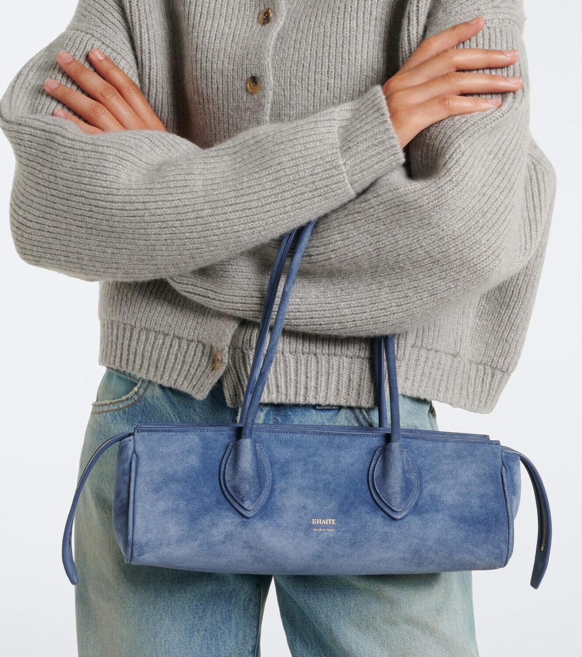 Khaite Donna Medium suede shoulder bag