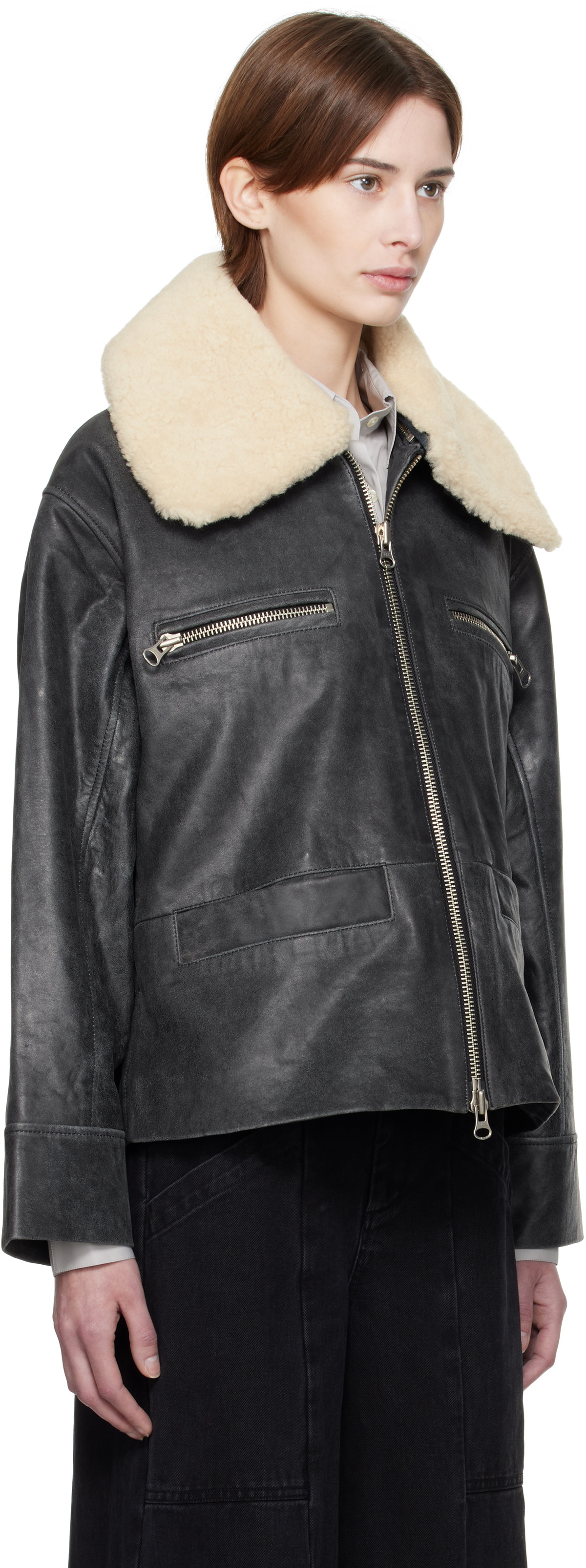 SEA NY Black Kiera Leather Jacket