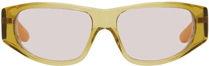 Photo: Dries Van Noten Yellow Linda Farrow Edition Rectangular Sunglasses