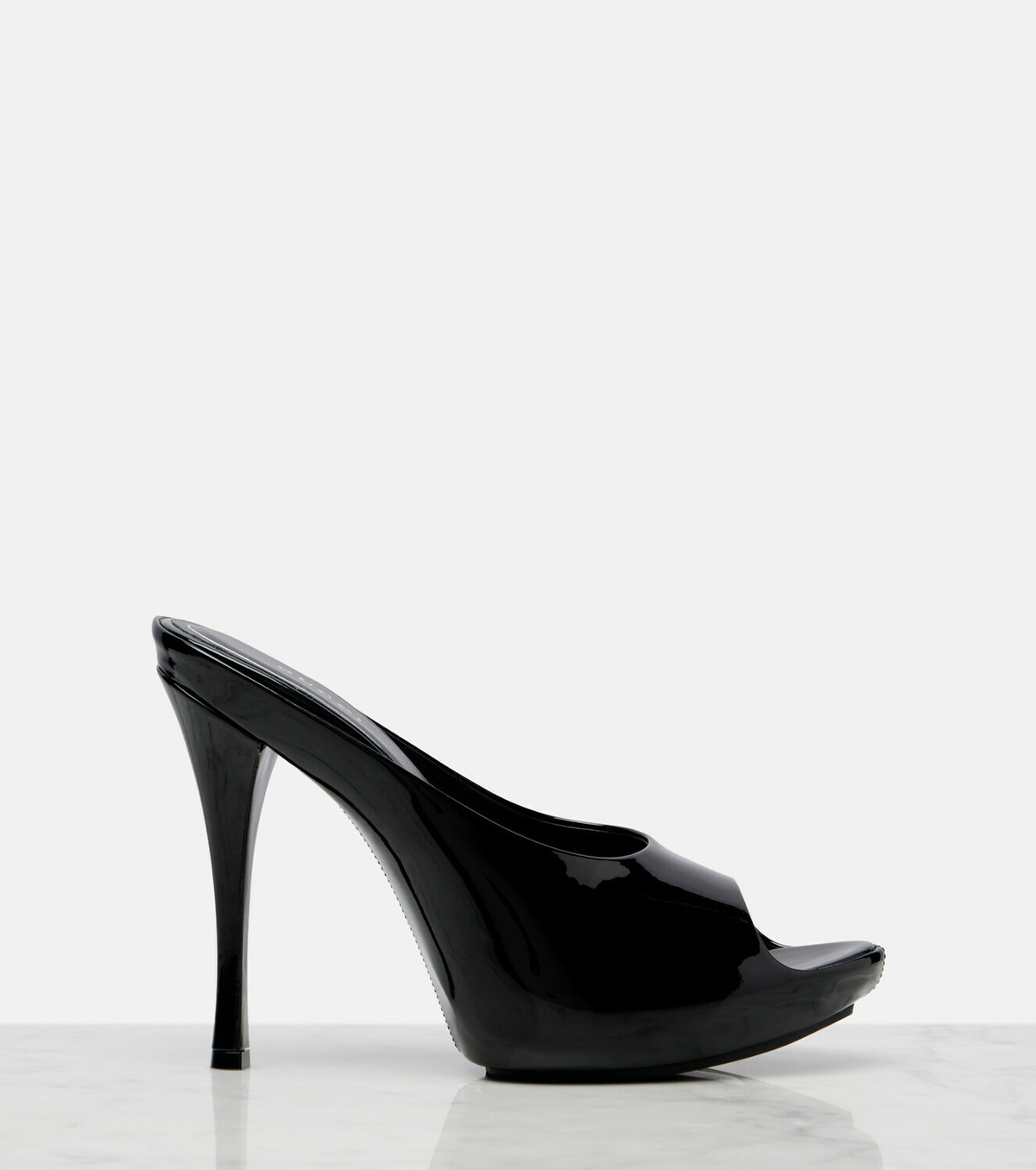 Gucci Viv patent leather platform mules