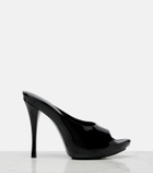 Gucci Viv patent leather platform mules
