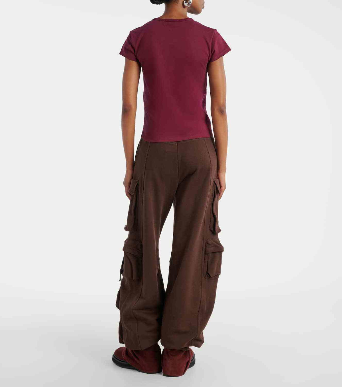The Attico Logo cropped cotton jersey T-shirt