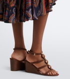 Gianvito Rossi Studded suede wedge sandals