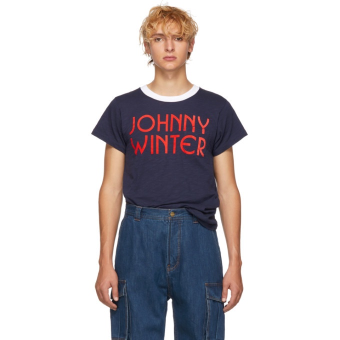 Photo: Acne Studios Bla Konst Navy Bla Konst Johnny Winter T-Shirt
