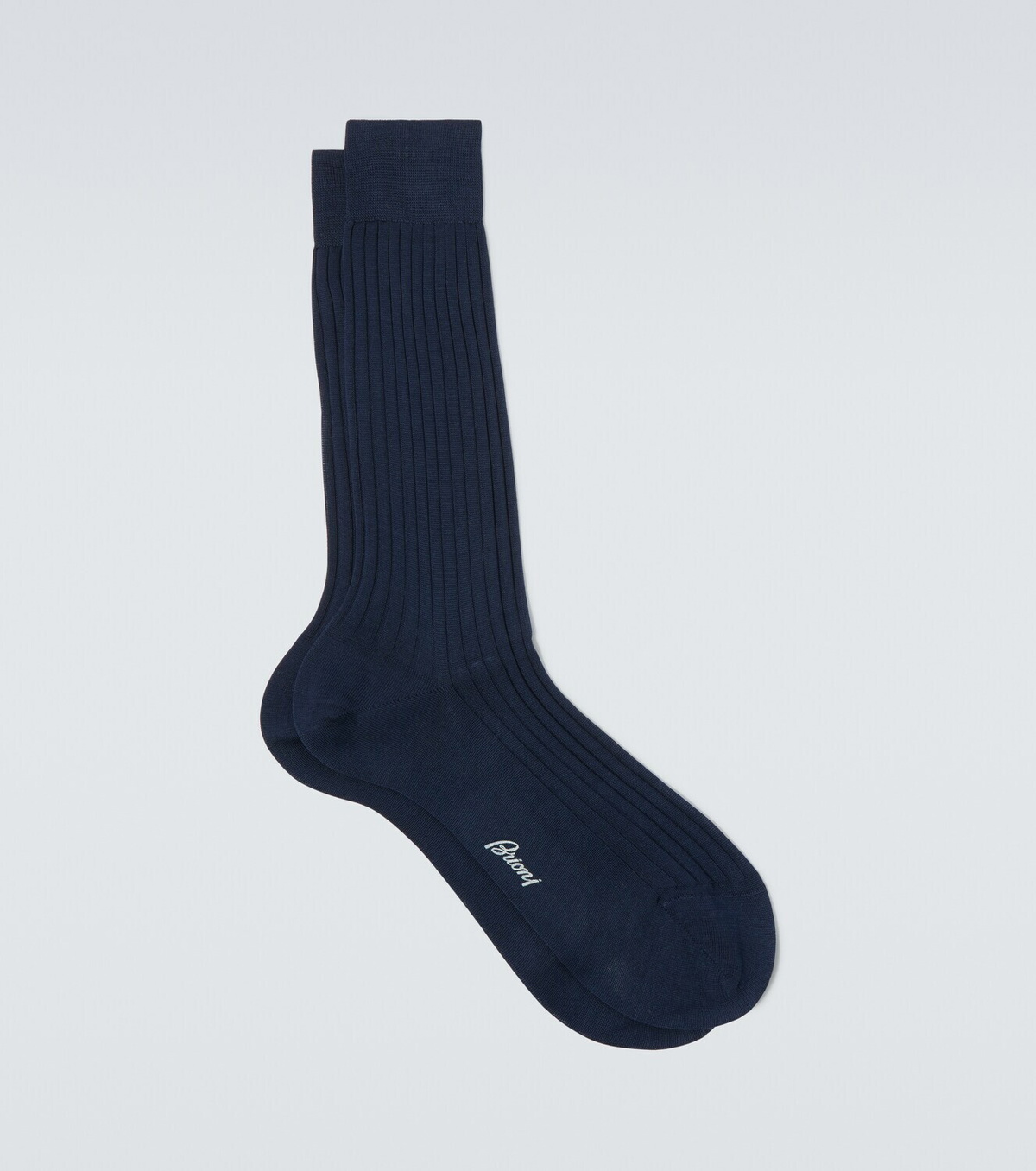 Brioni Ribbed-knit cotton socks