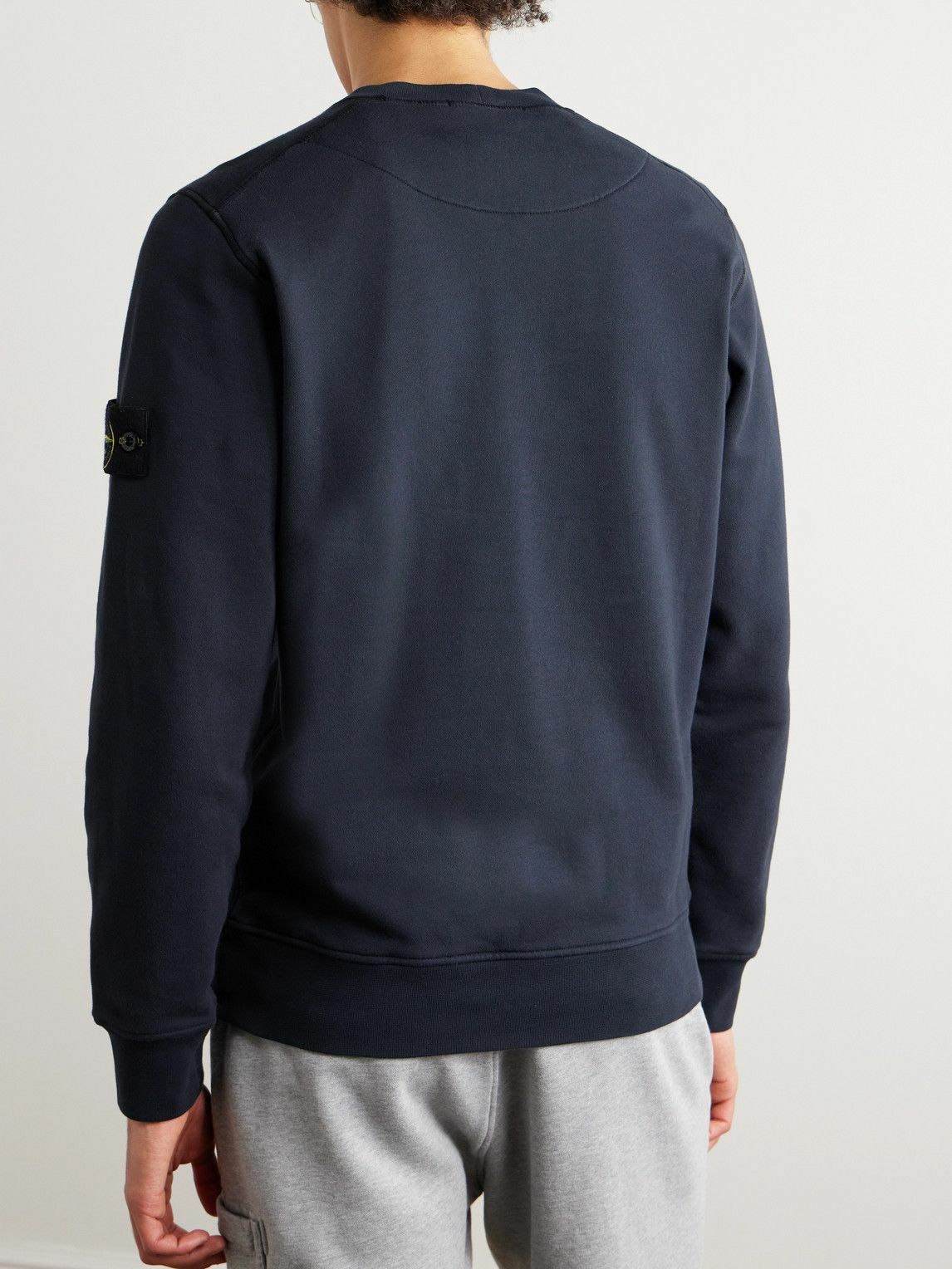 Stone island best sale navy blue sweatshirt