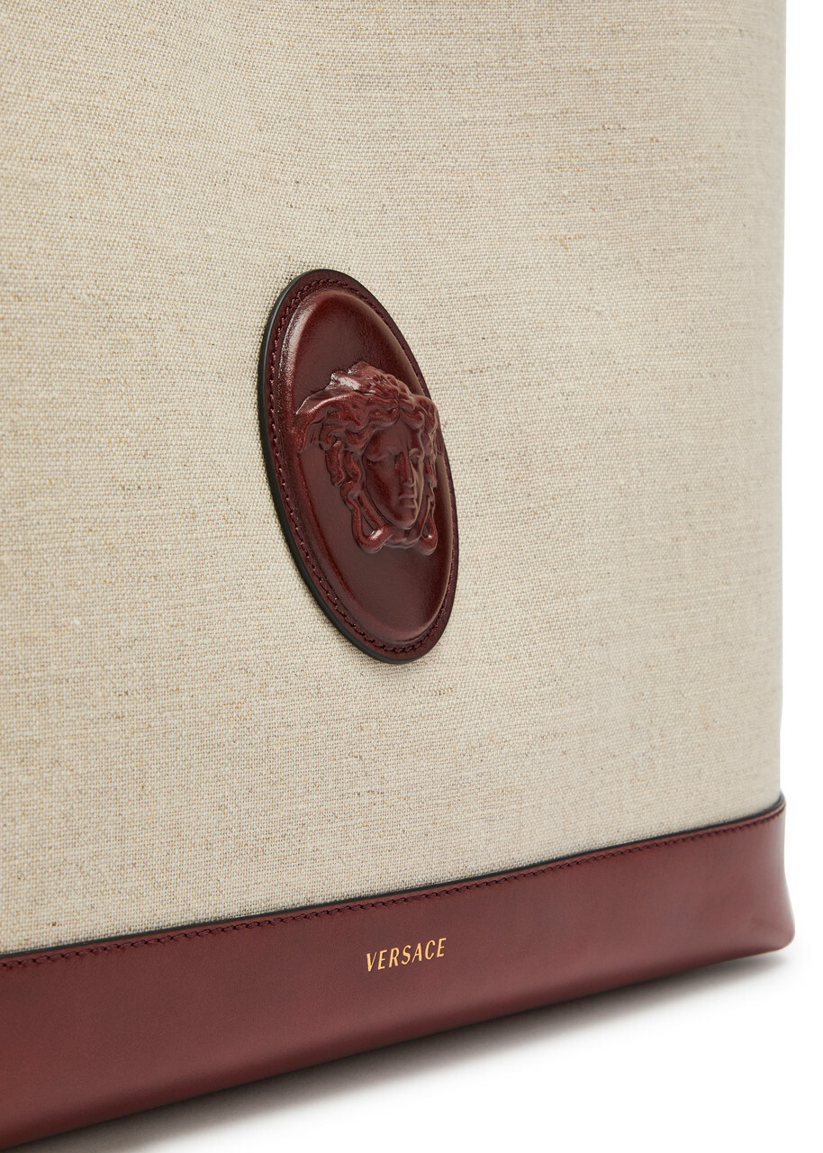 Versace Large Leather and Canvas Tote bag - Beige - One Size