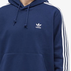 Adidas Men's 3 Stripe Hoodie in Night Indigo