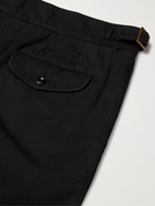 RUBINACCI - Manny Pleated Virgin Wool and Linen-Blend Twill Shorts - Black - IT 44