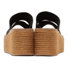 Chloe Black Woody Wedge Heeled Sandals