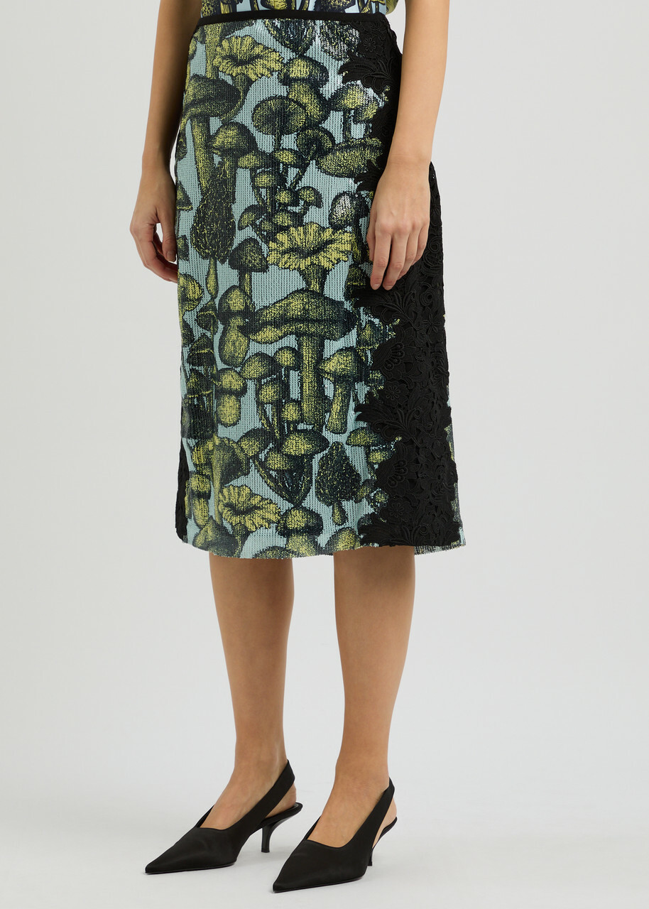 3.1 Phillip Lim Ethereal Mushrooms Sequin-embellished Tulle Skirt Blue
