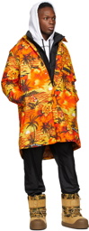 Moncler Genius 8 Moncler Palm Angels Orange Tallac Coat