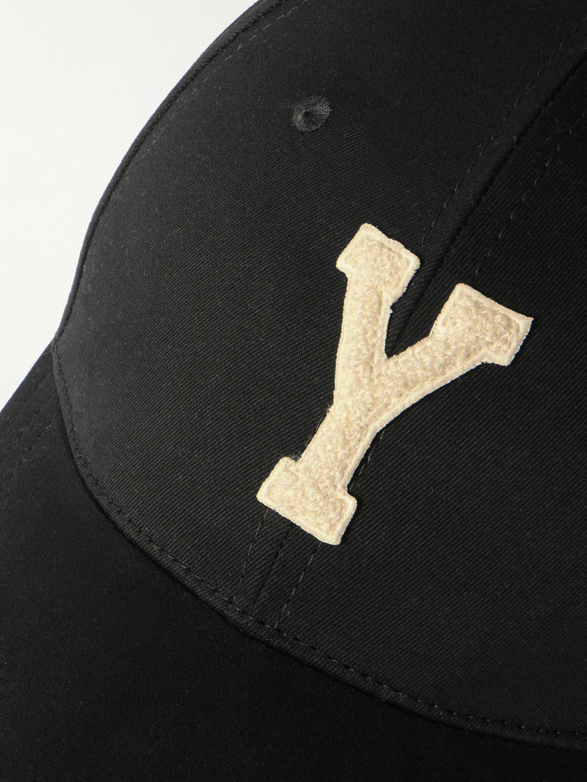 SAINT LAURENT - Logo-Appliquéd Cotton-Twill Baseball Cap - Black