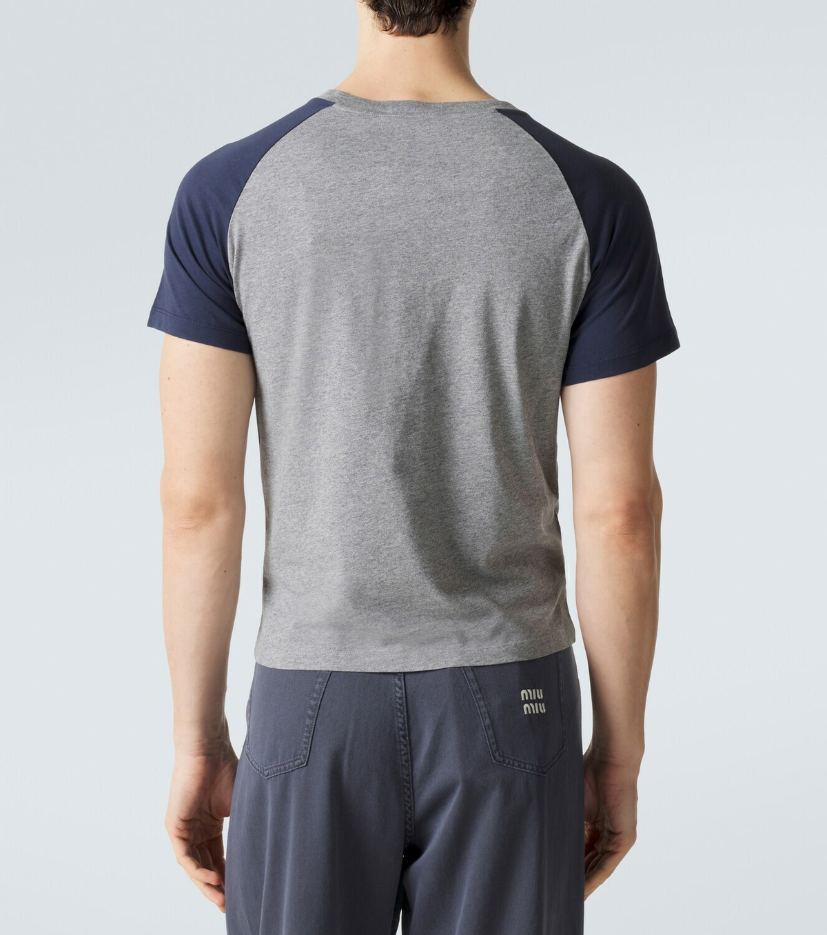 Miu Miu Logo cotton jersey Henley shirt