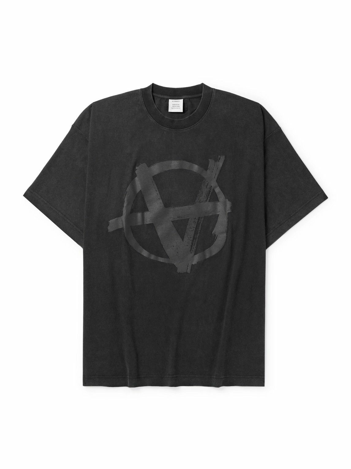 VETEMENTS - Oversized Logo-Print Stretch-Cotton Jersey T VETEMENTS - Oversized Logo-Print Stretch-Cotton Jersey T
