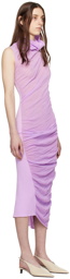 ISSEY MIYAKE Purple Twisted Maxi Dress