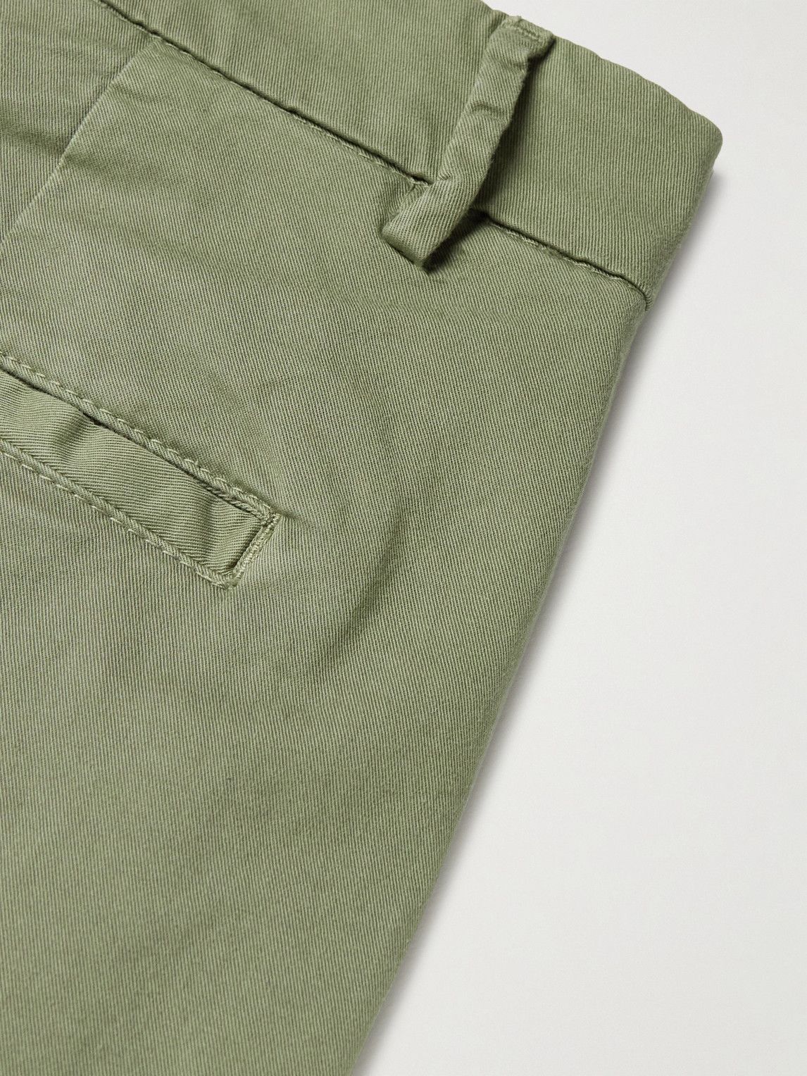 MP Massimo Piombo - Straight-Leg Cotton-Blend Gabardine Bermuda Shorts - Green