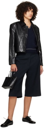 Dunst Black Crinkled Leather Tote