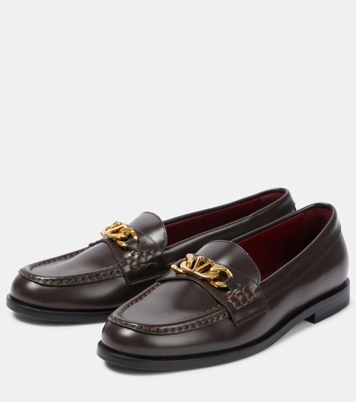 Valentino Garavani VLogo Chain Loafers in Black/Gold Size 42 NEW +DustBag $1,150
