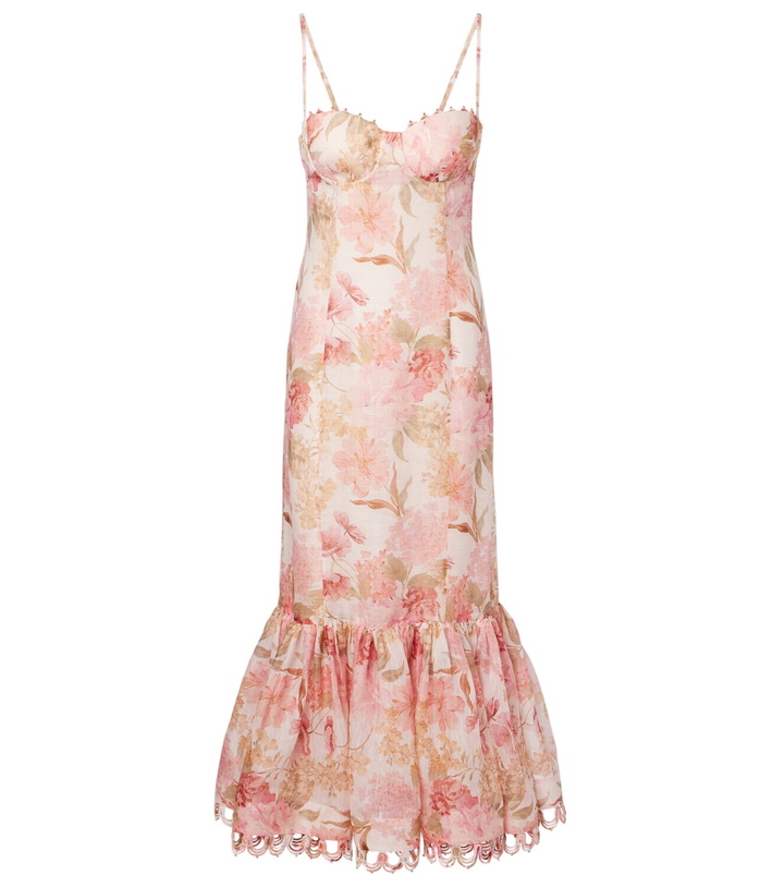 white christmas dresses Zimmermann Laurel Frill Midi Dress