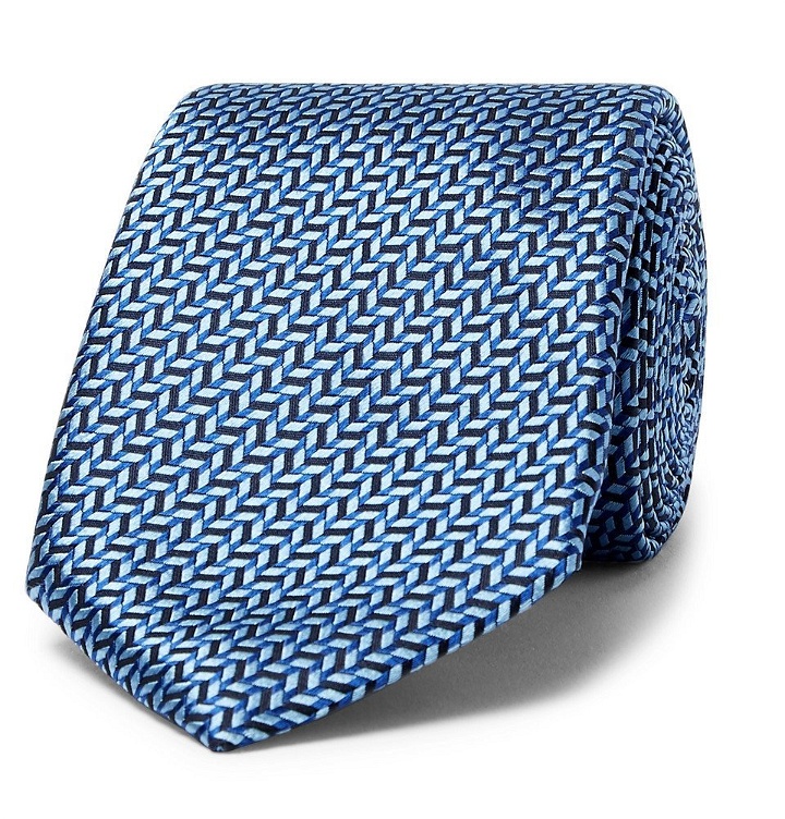 Photo: Canali - 6cm Silk-Jacquard Tie - Men - Blue