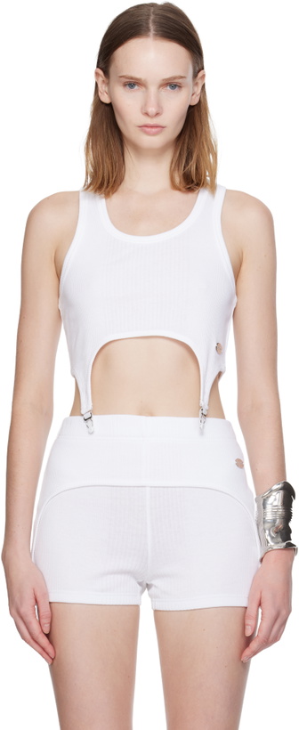 Photo: Jean Paul Gaultier White 'The Garter Bra' Tank Top