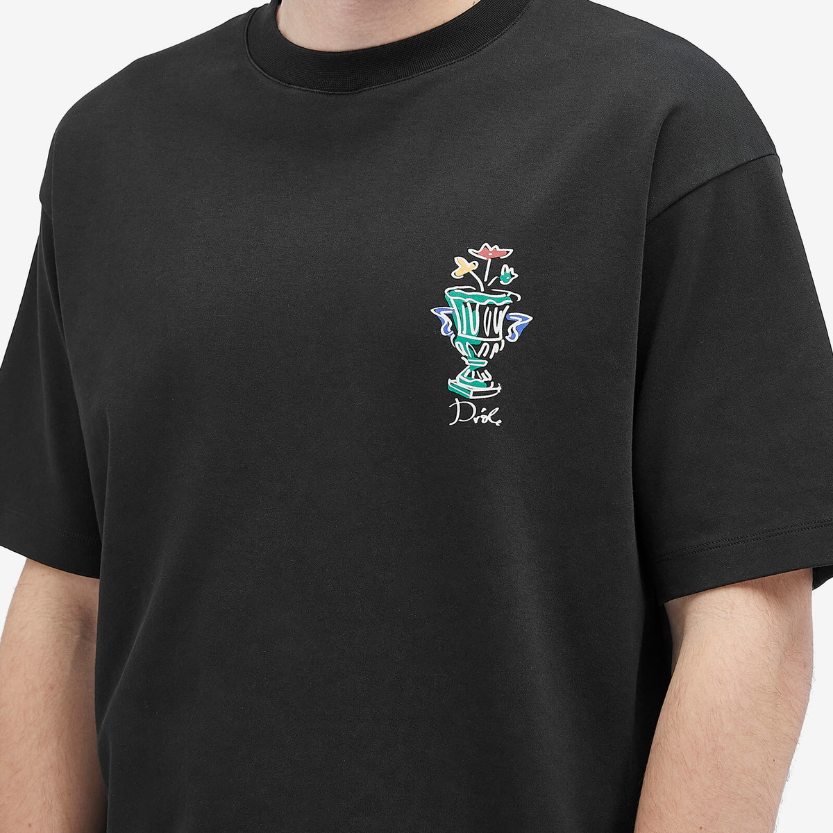 Drôle de Monsieur Men's Vase Logo T-Shirt in Black