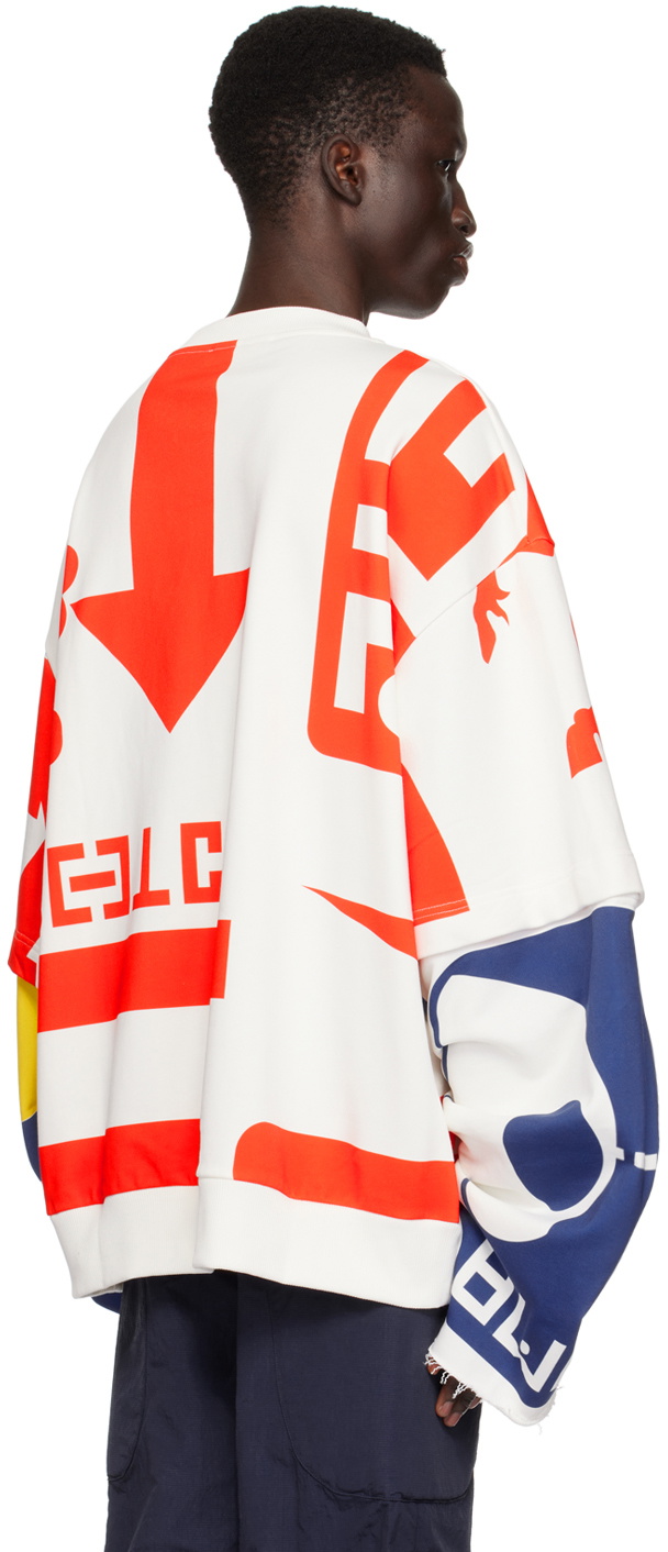 Walter Van Beirendonck Off-White & Red Dawleetoo Sweatshirt