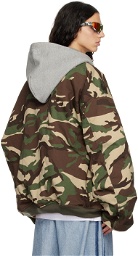 VETEMENTS Khaki Camouflage Reversible Bomber Jacket