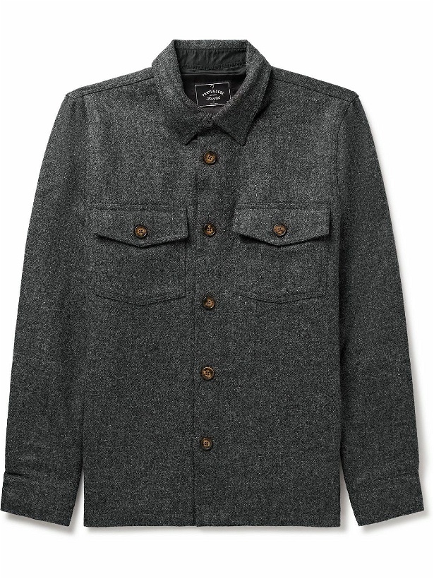 Photo: Portuguese Flannel - Wool-Tweed Overshirt - Gray