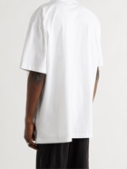 VETEMENTS - Oversized Logo-Embroidered Printed Cotton-Jersey T-Shirt - White