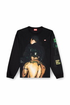 Diesel Long-sleeve T-shirt with graphic print - T-Shirts - Unisex - Black