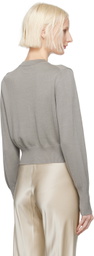 Silk Laundry Gray Cropped Cardigan
