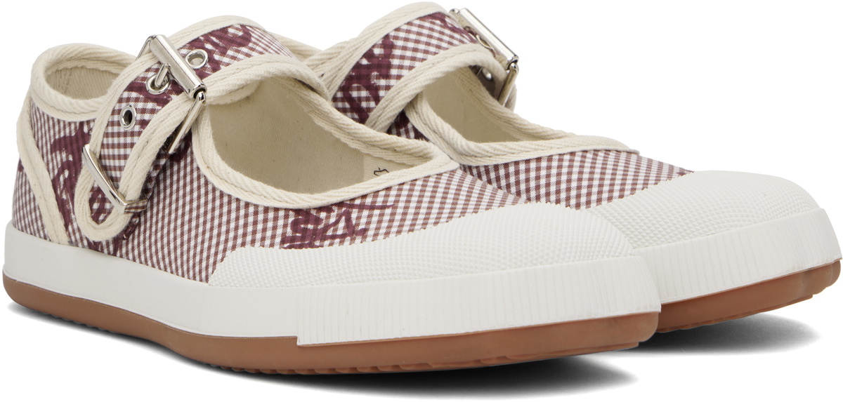 Vivienne Westwood Red & White Animal Gym Bar Ballerina Flats
