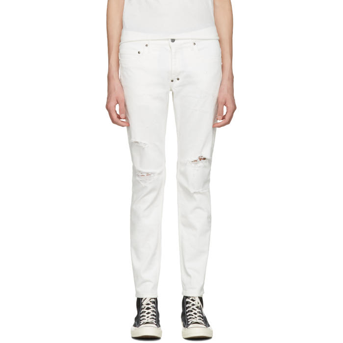 Diet Butcher Slim Skin White Damaged Skinny Jeans Diet Butcher