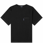 Comme des Garçons Homme Men's Contrast Stitch Pocket Logo T-Shirt in Black