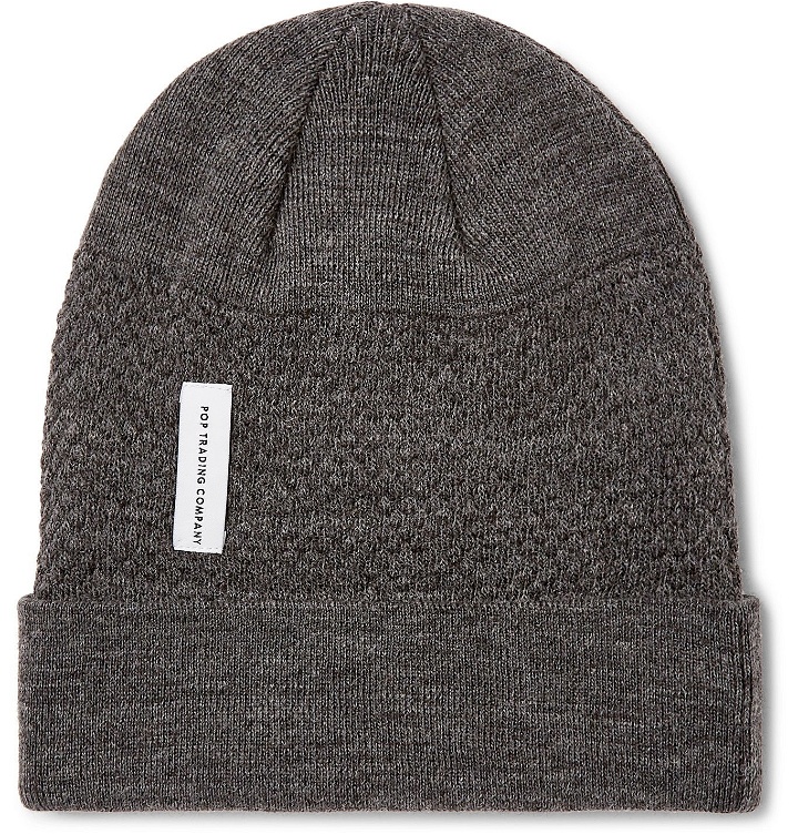 Photo: Pop Trading Company - Mélange Knitted Beanie - Gray