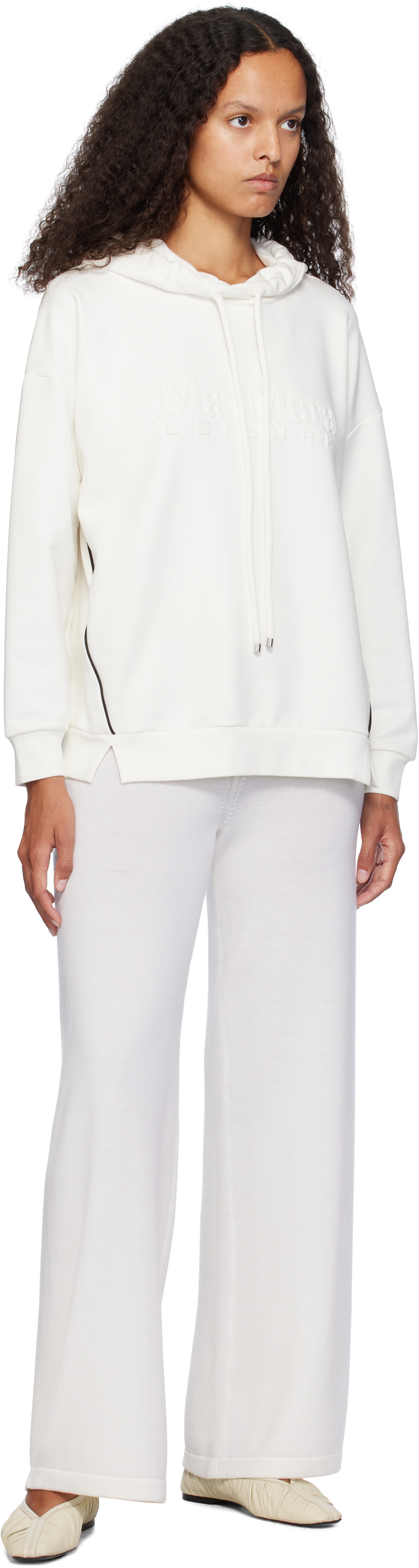 Max Mara Leisure White Flipper Hoodie