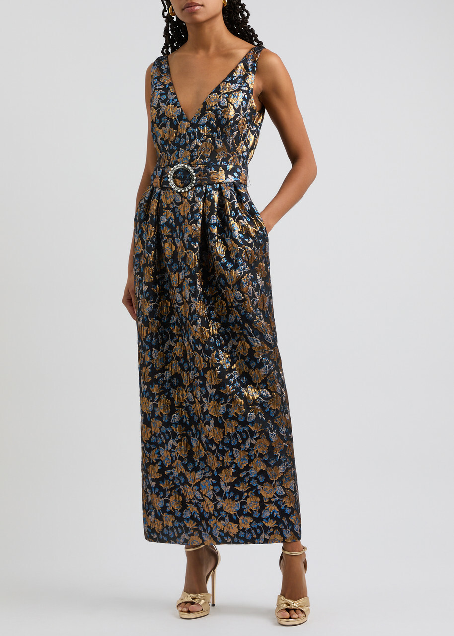 Borgo DE Nor Jules Floral Brocade Maxi Dress Multicoloured